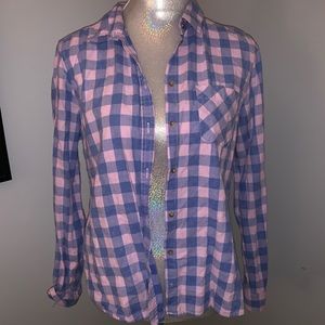 American Eagle Flannel Top Pink & Blue